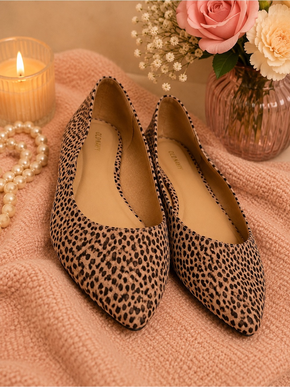 Old Navy Cheetah-Print Pointed Toe Flats in Tan and Black